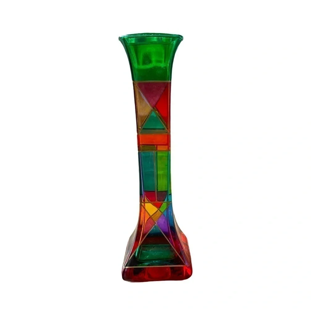 CC Zecchin Venezia Multicolor Crystal Art Glass Vase Made in Italy